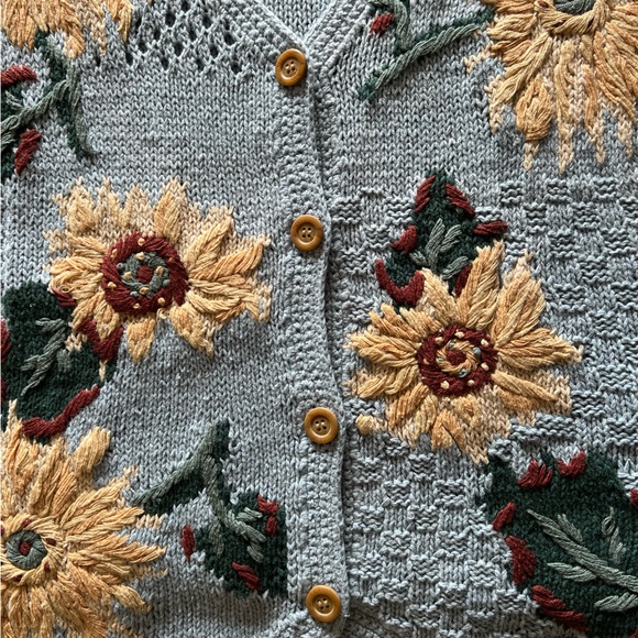 Vintage NWT Van Gogh Inspired JK Alpine Collection Sunflower Sweater Vest W22/24 - Picture 6 of 14